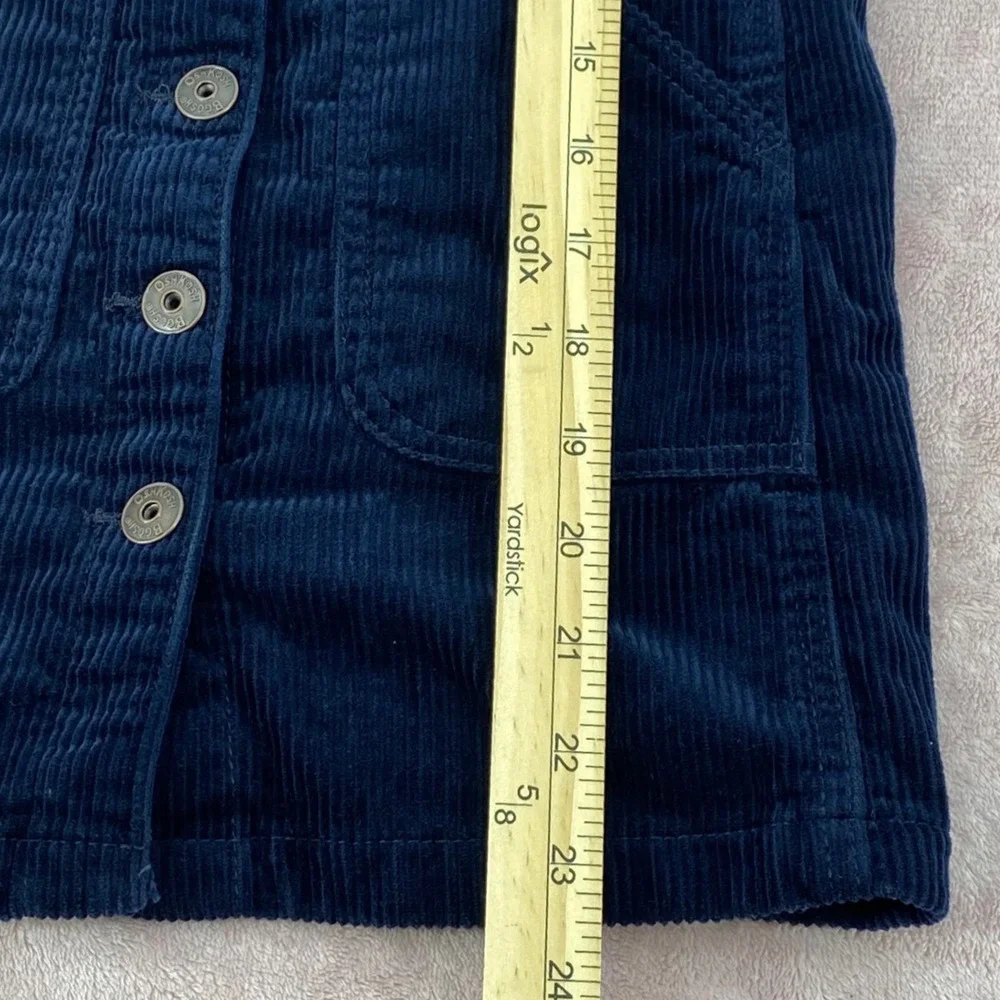 OshKosh Bgosh Dress Girls 6/6X Blue Overall Corduroy Button Front Jumper Dress